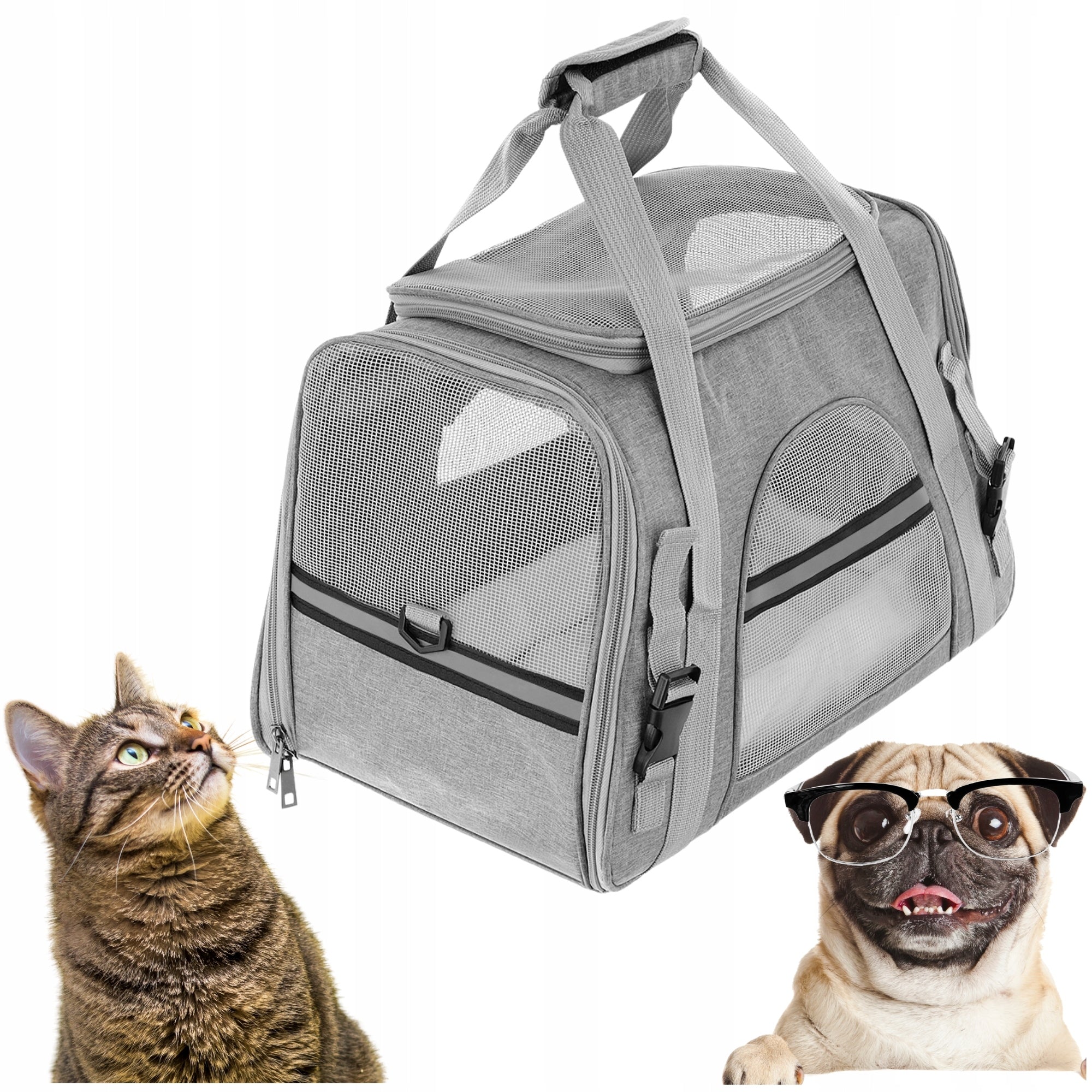 CAT DOG CARRIER BAG RIGID BED 43X25X28 CM GREY LARGE Manufacturer code 5908049815010