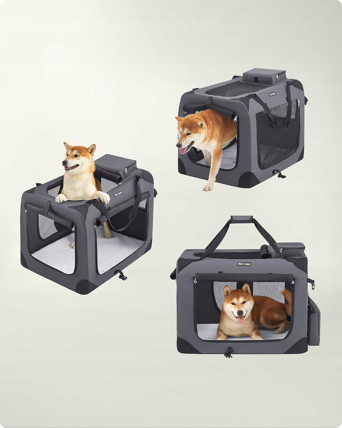 CAT DOG CARRIER CAGE BAG FOLDING CAR PLAYPEN GREY L Main material fabric