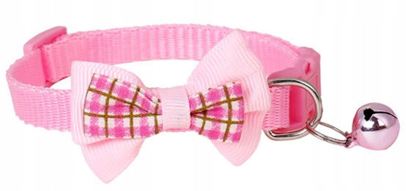 CAT DOG COLLAR BOW TIE ADJUSTABLE PINK Packaging status original