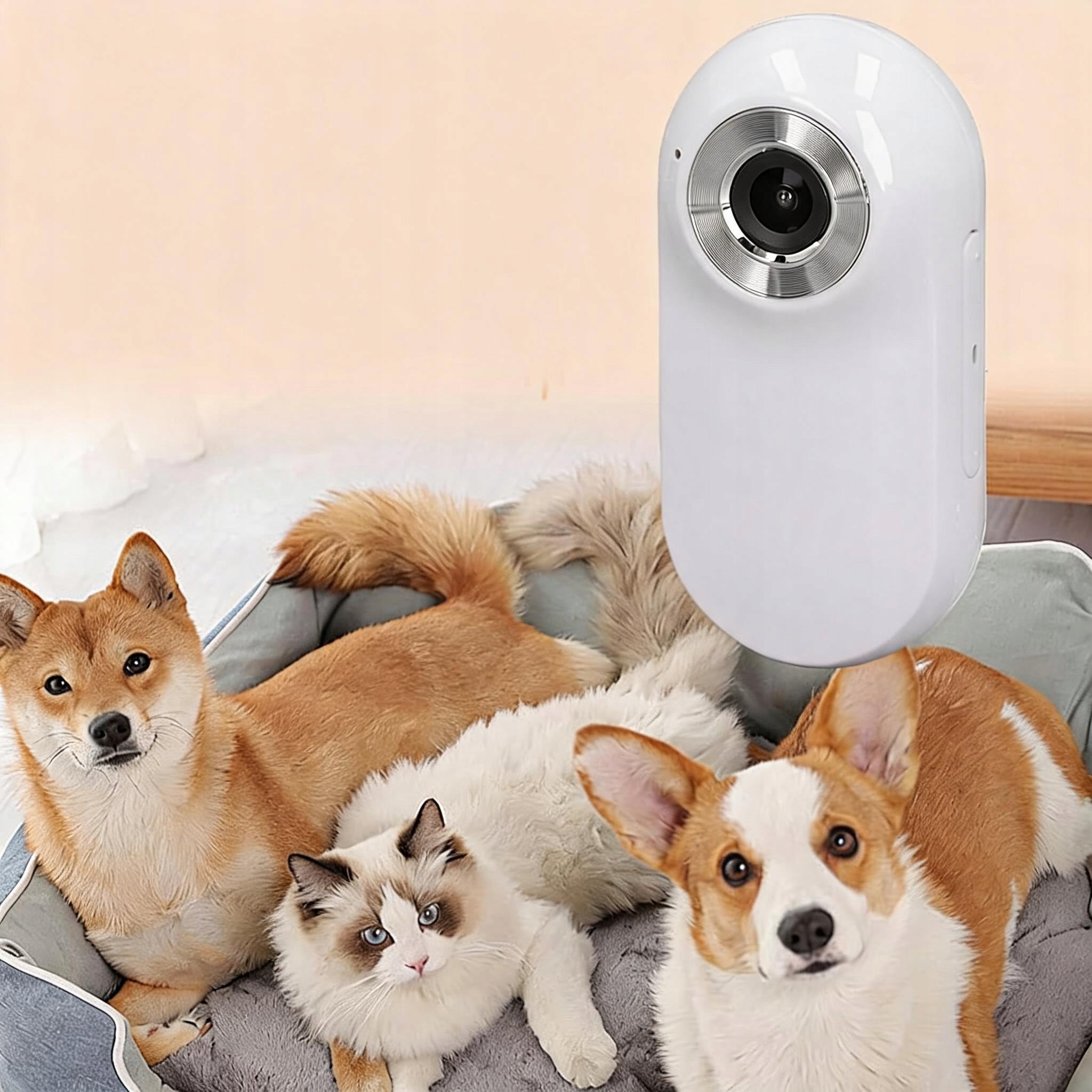 CAT DOG COLLAR CAMERA 170° WIDE ANGLE 1080P WHITE LIGHTWEIGHT Brand no brand