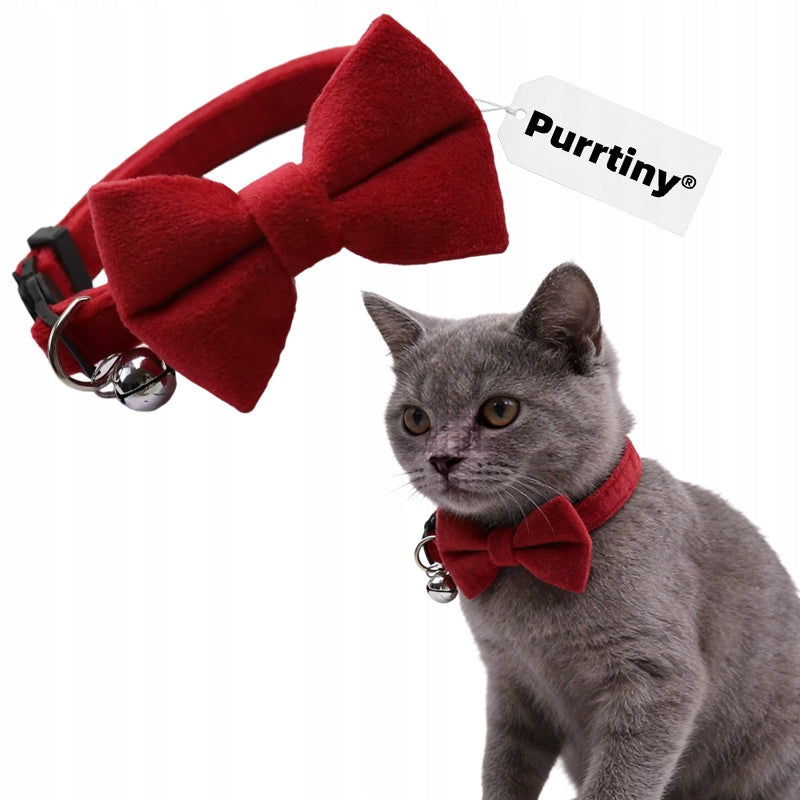 CAT DOG COLLAR VELOUR BOW FLY BOW TIE FOR A SPECIAL OCCASION