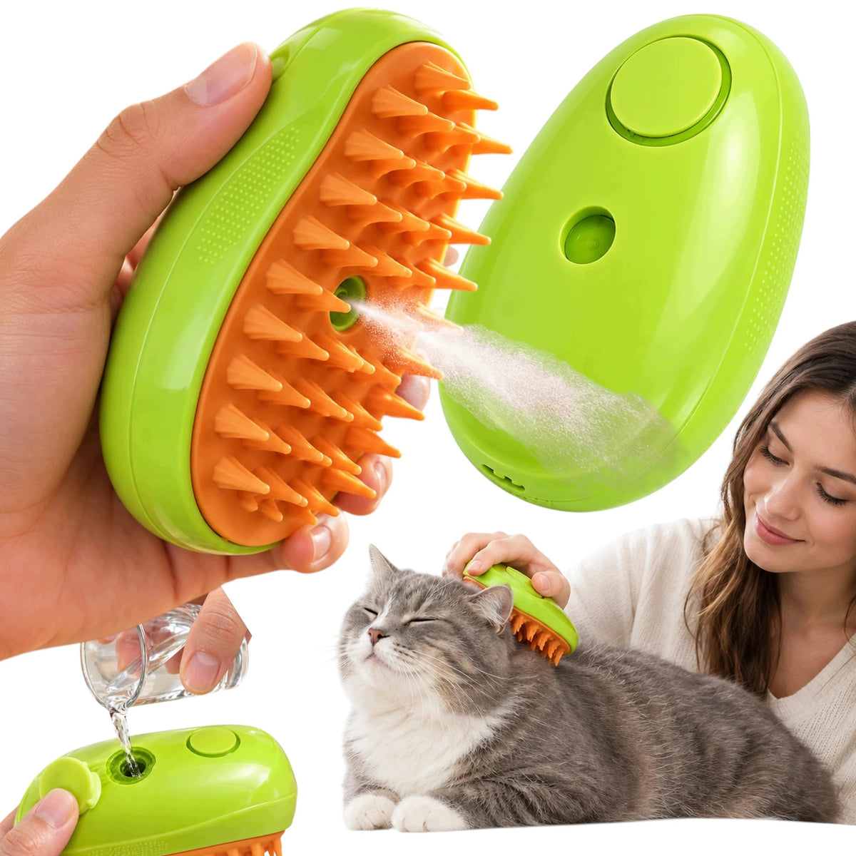 CAT DOG COMBING BRUSH USB STEAM MOISTURIZING RUBBER MIST