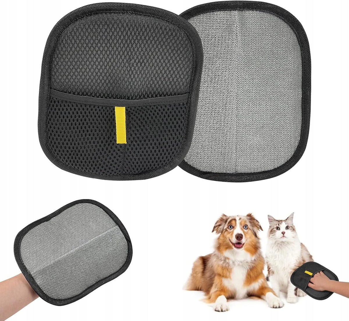 CAT DOG COMBING GLOVES 2PCS DOUBLE SIDED ANTISTATIC FOR GROOMING