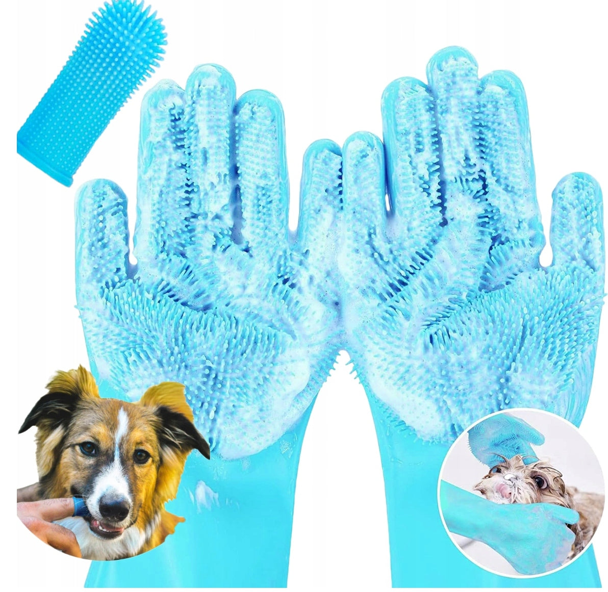 CAT DOG GLOVES FOR WASHING BATH MASSAGE WASHCLOTH