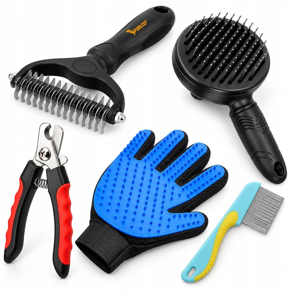 CAT DOG GROOMING KIT 5IN1 CARDED BRUSH GLOVE CLIPPERS Manufacturer code PREMIUM ZESTAW XXL