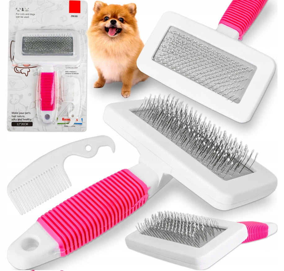 CAT DOG HAIR COMBING BRUSH POODLE CARD + COMB