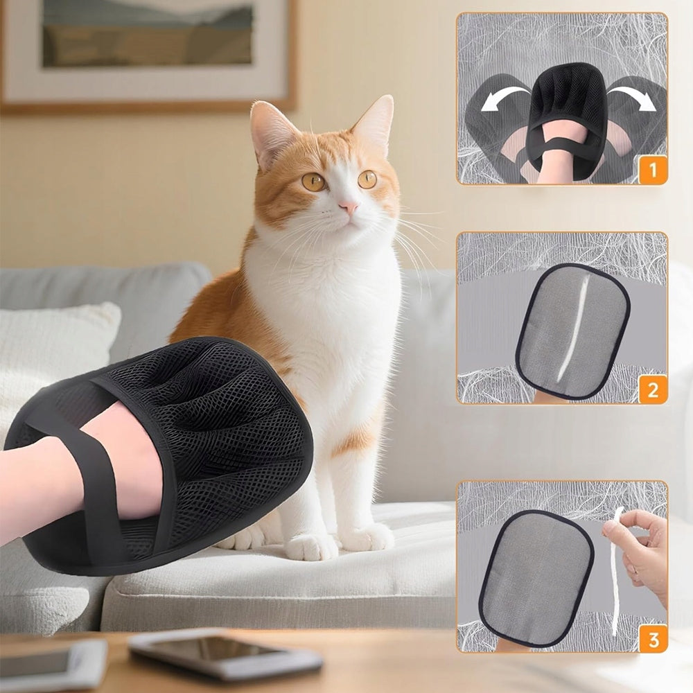 CAT DOG HAIR REMOVAL BRUSH PET MASSAGE COMBING GLOVE Brand Bedee