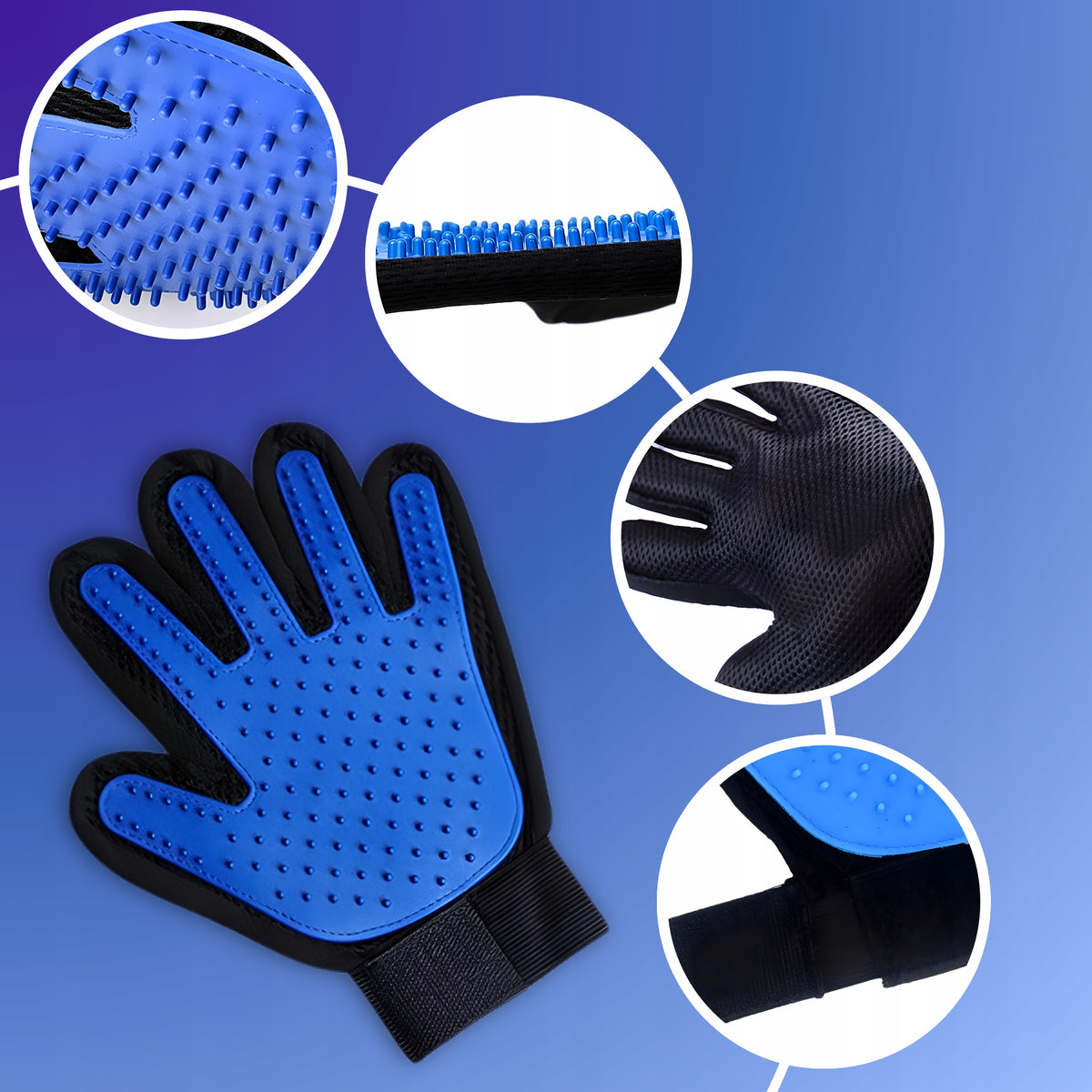 CAT DOG HAIR REMOVAL COMBING GLOVE SILICONE MASSAGE BRUSH Packaging status original