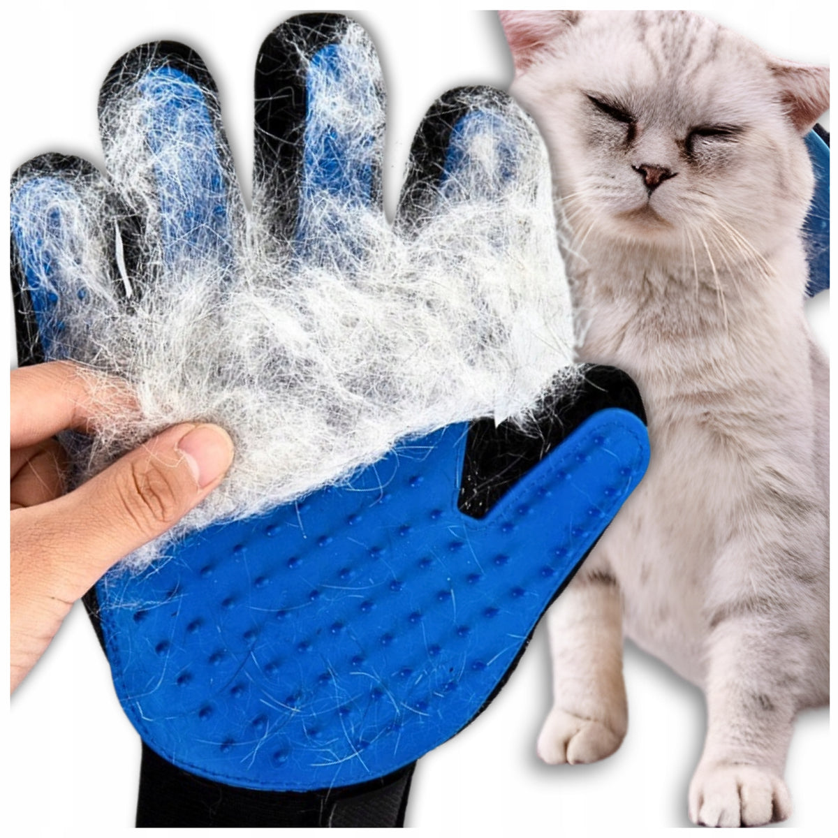 CAT DOG HAIR REMOVAL COMBING GLOVE SILICONE MASSAGE BRUSH
