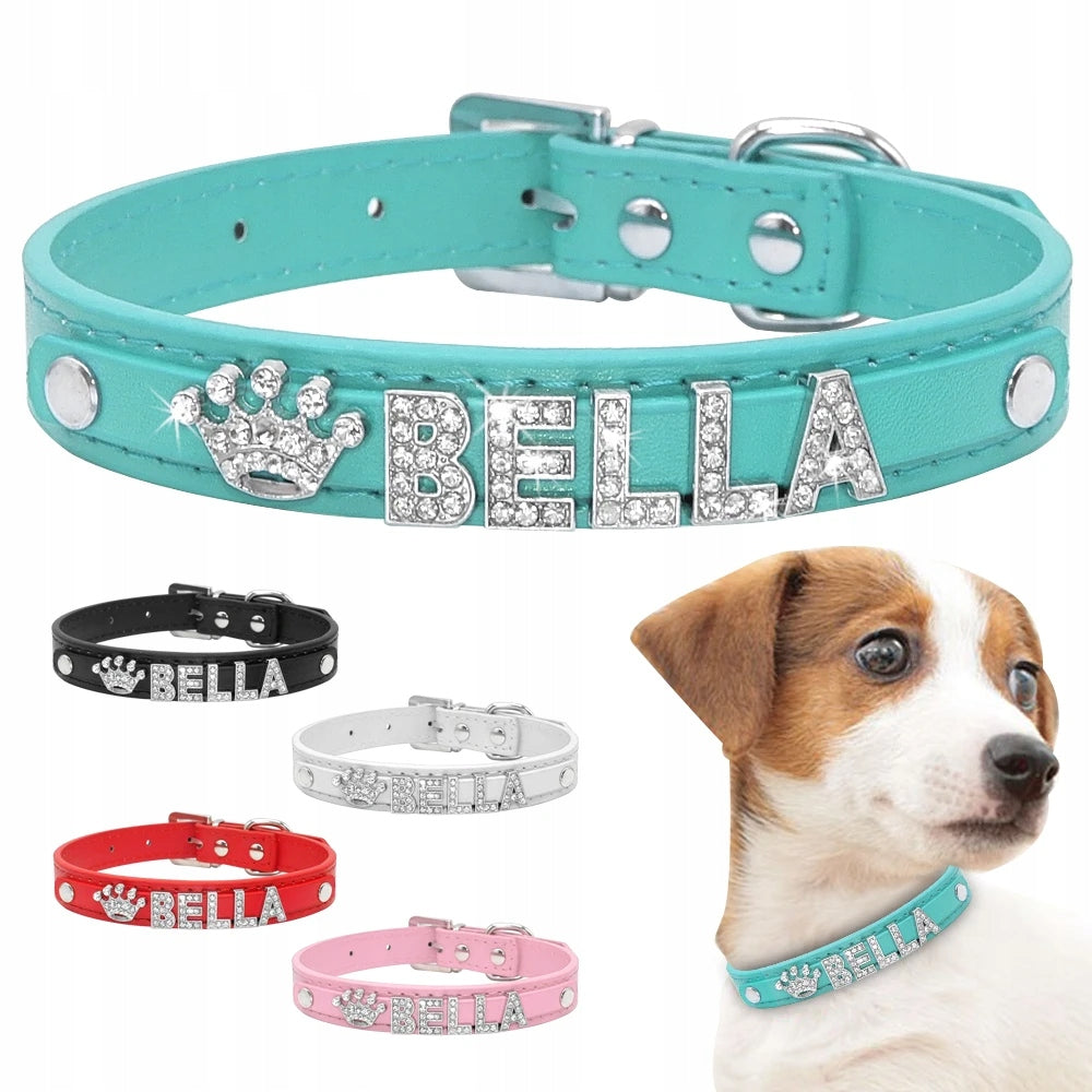 CAT DOG IDENTIFIER LEATHER COLLAR WITH NAME PERSONALIZED Brand no brand