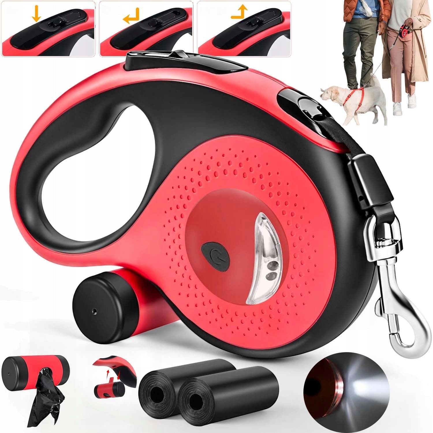 CAT DOG LANYARD AUTOMATIC TAPE STRONG 8M FLASHLIGHT BAG CONTAINER