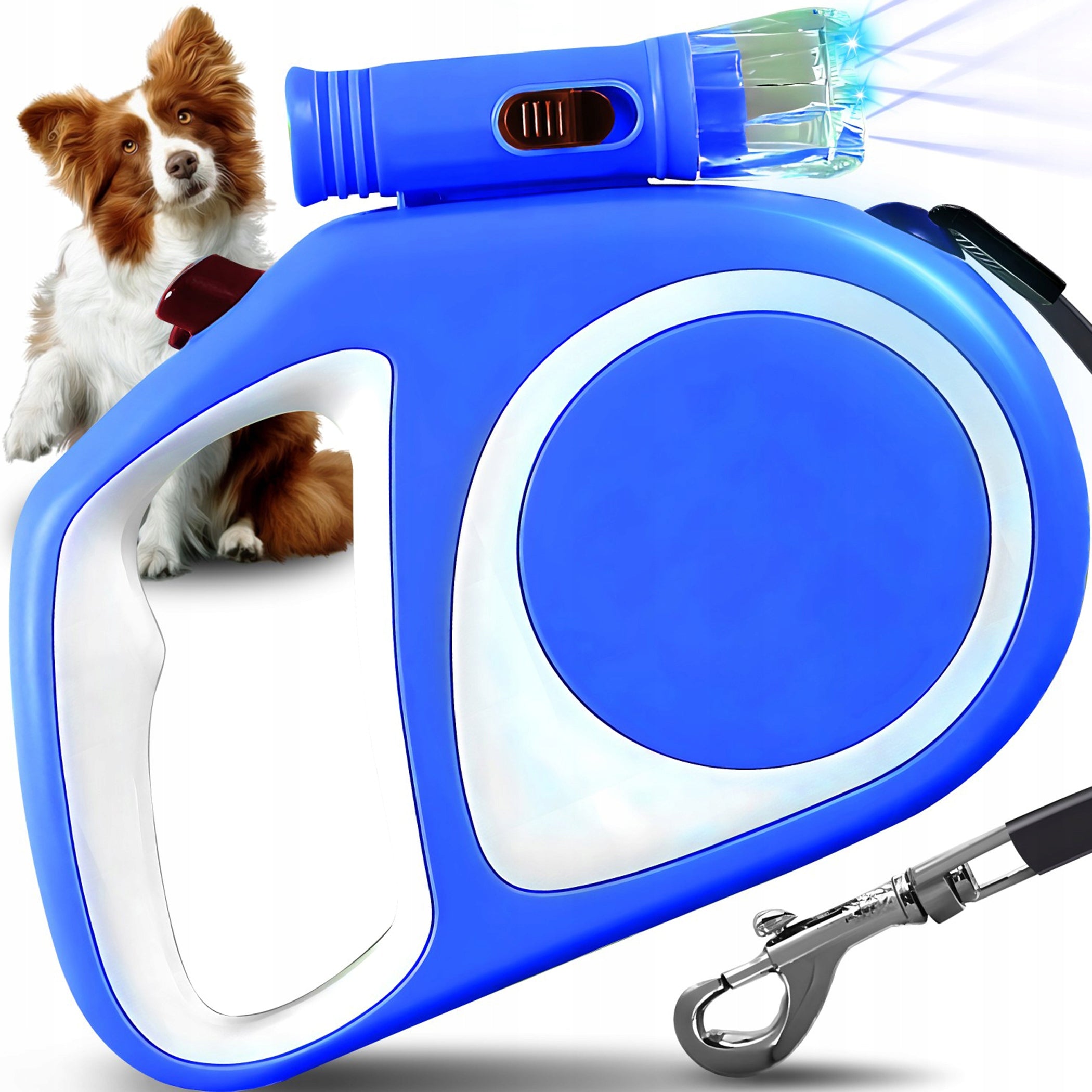 CAT DOG LEASH AUTOMATIC STRONG TAPE 5M WITH LOCK 15KG LED FLASHLIGHT
