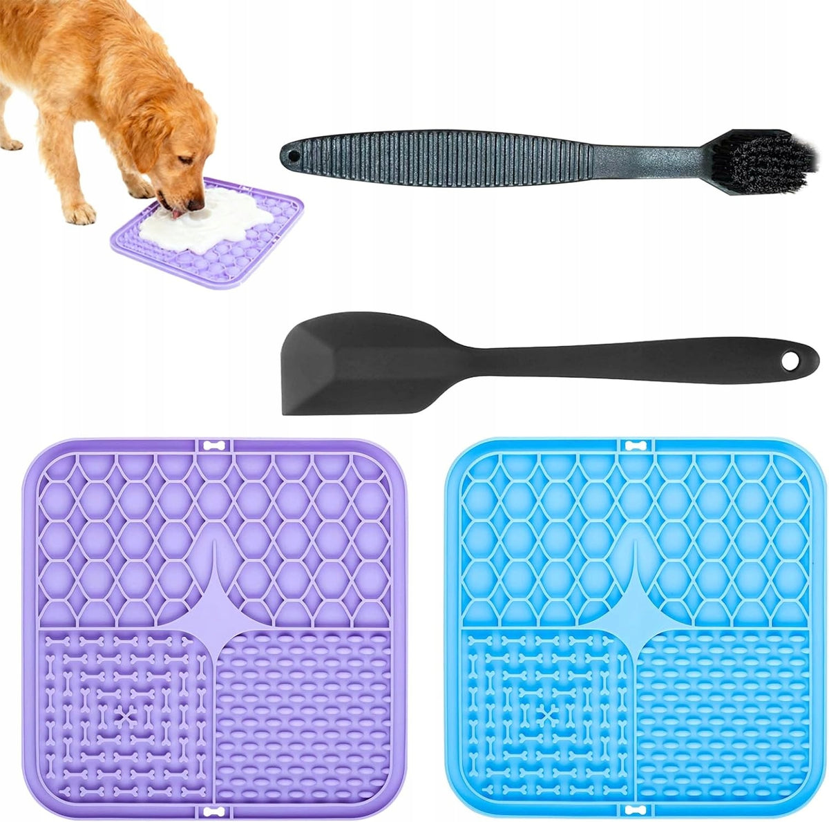 CAT DOG LICKING MAT 2 PCS SILICONE WITH SUCTION CUPS