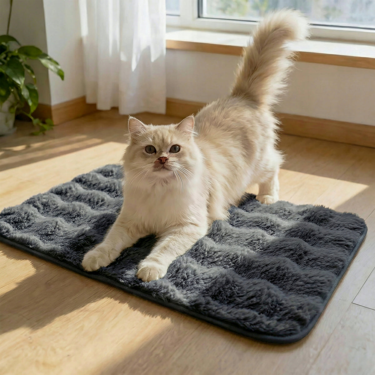CAT DOG MAT NON-SLIP 70x50 SOFT ECO FUR RABBIT Packaging status original