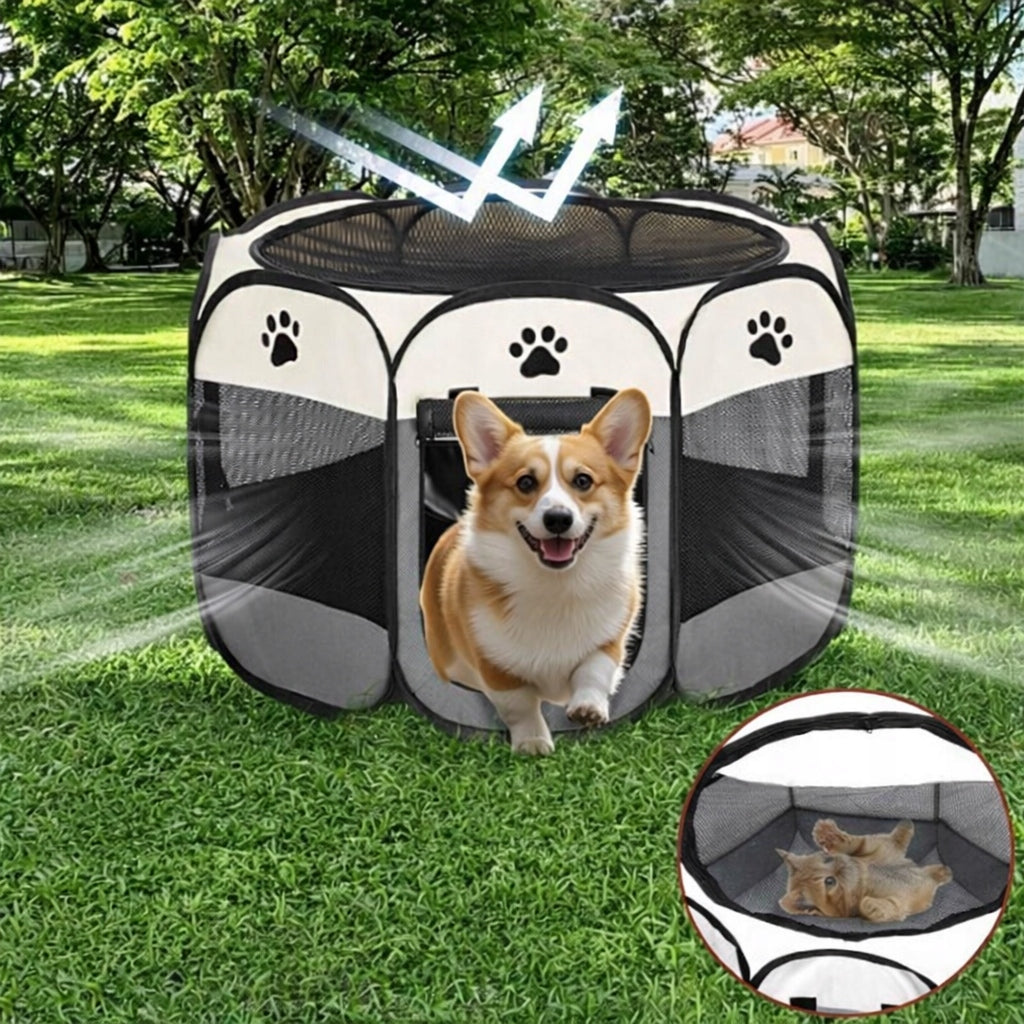 CAT DOG MATERIAL PLAYPEN FOLDING PORTABLE 75X75X45 WATERPROOF XL Length 90 cm
