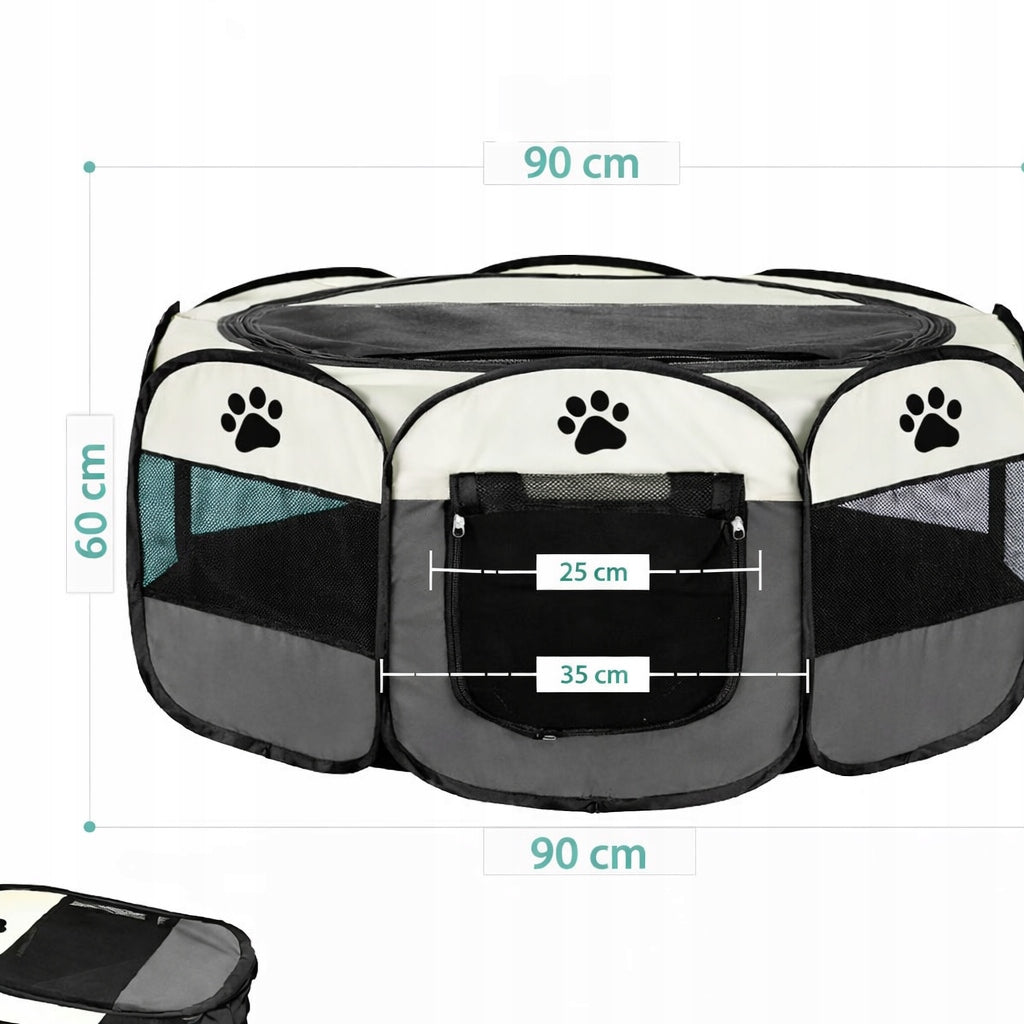 CAT DOG MATERIAL PLAYPEN FOLDING PORTABLE 75X75X45 WATERPROOF XL Trade name kojec Składany dla psa 90x90 xL