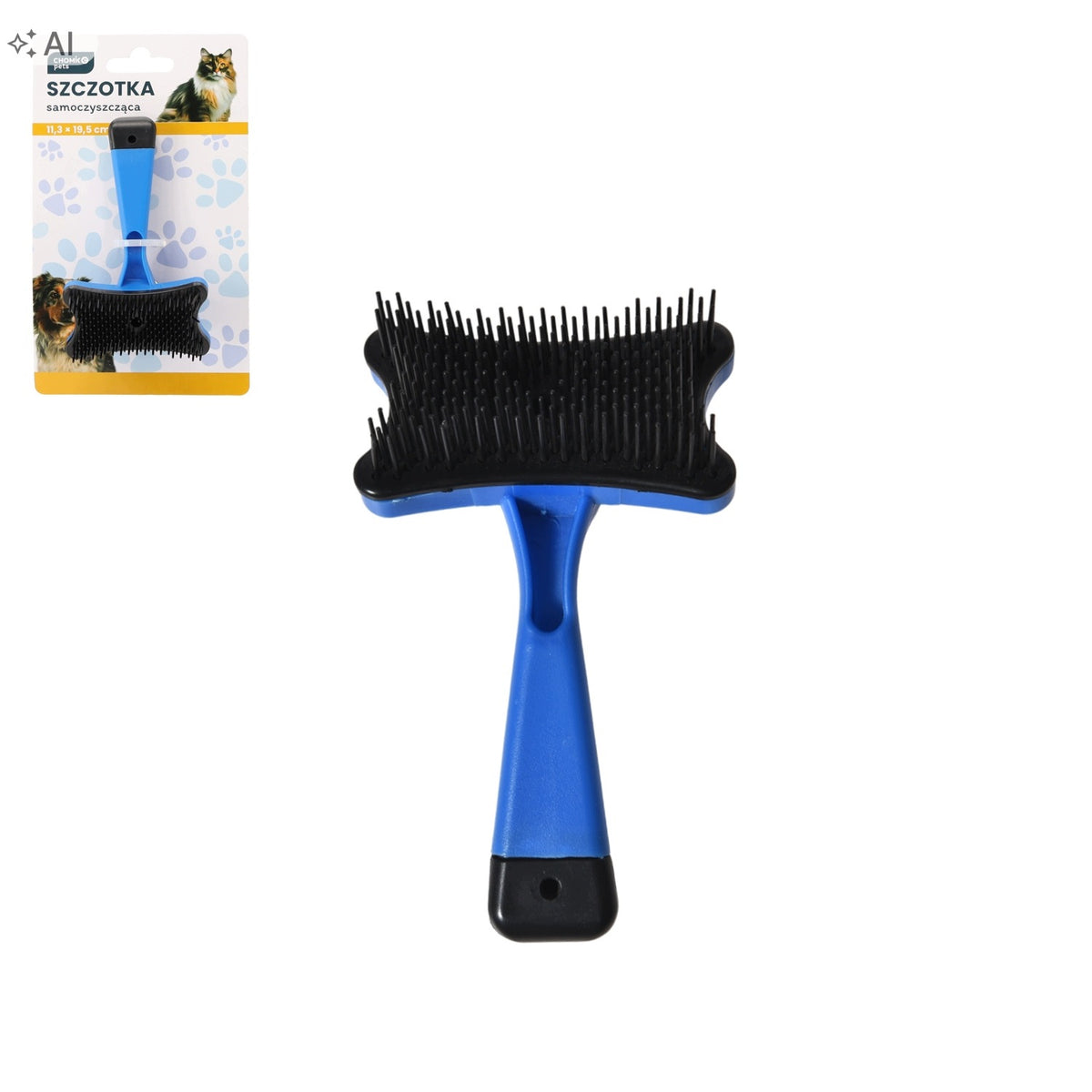 CAT DOG PET HAIR BRUSH SELF-CLEANING COMB 13x7.5 CM