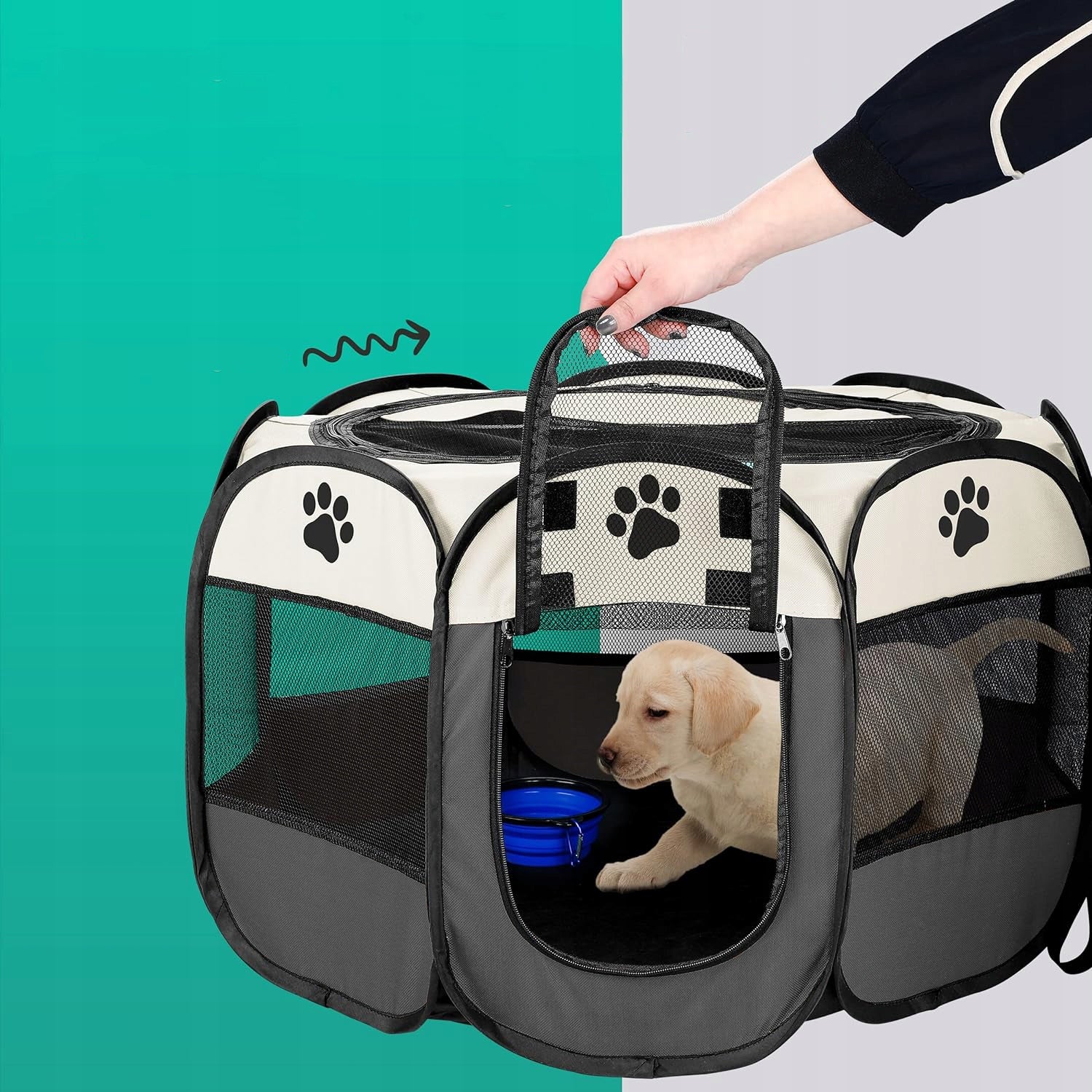 CAT DOG PET PLAYPEN FOR HOME FOLDING VENTILATION WATERPROOF 75x75cm Brand Renew Force