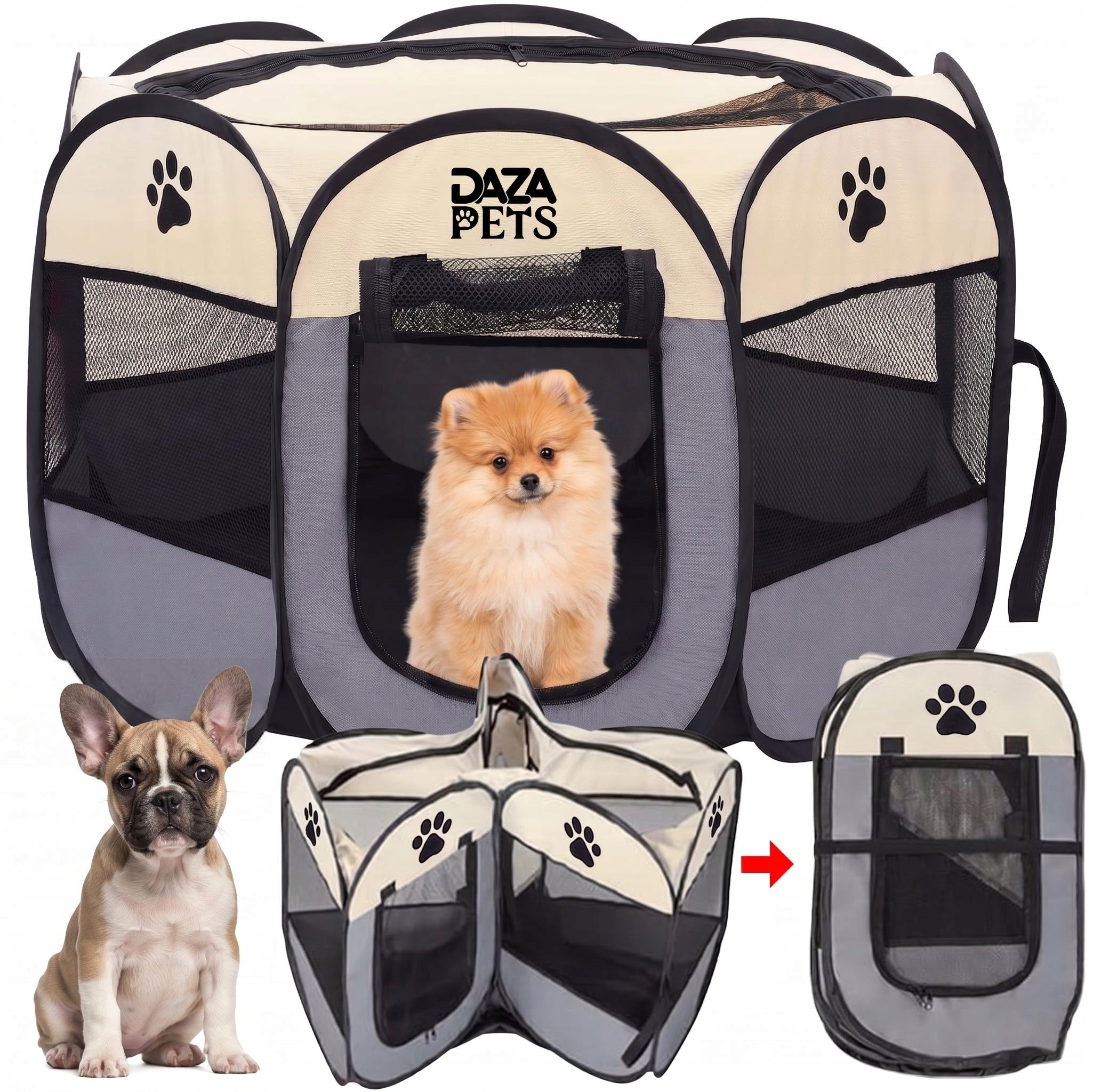 CAT DOG PET PLAYPEN FOR HOME FOLDING VENTILATION WATERPROOF 91x91cm