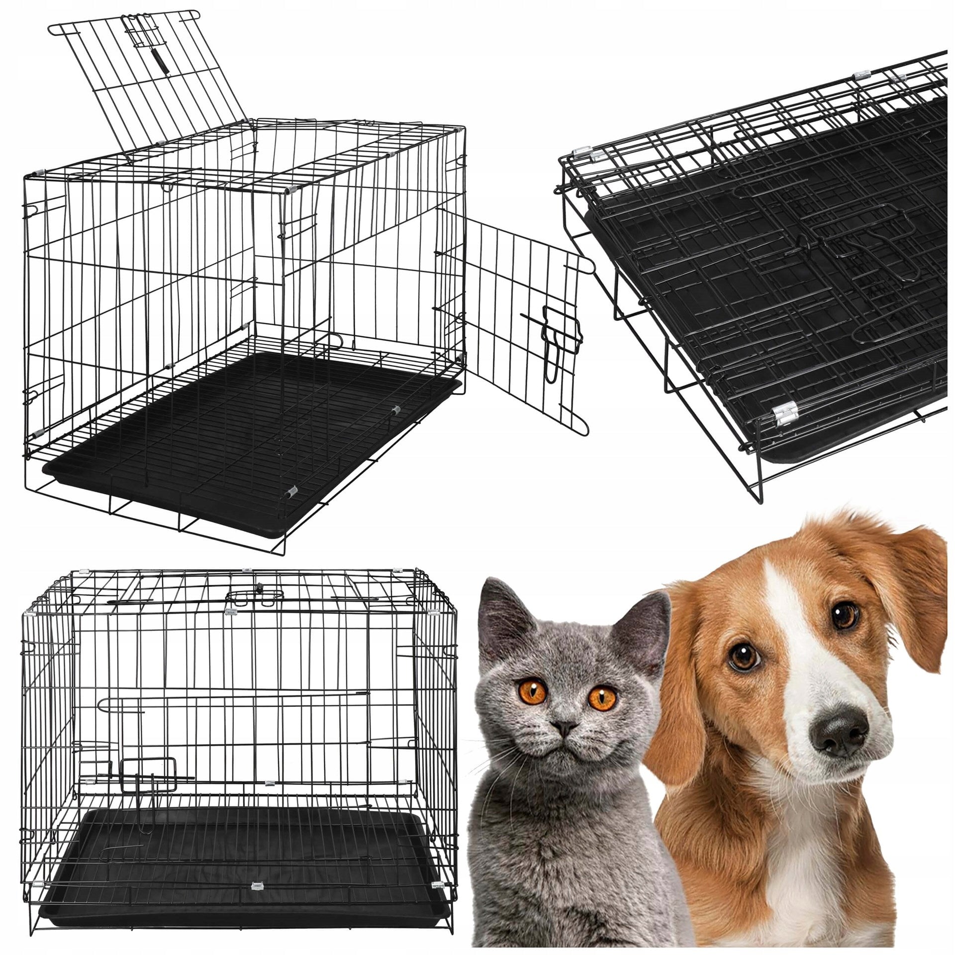 CAT DOG PLAYPEN CAGE STRONG METAL CATWALK FOLDING 60x50x42cm