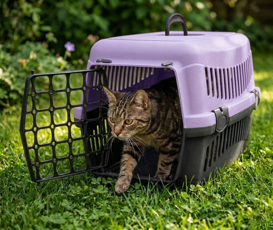 CAT DOG PLAYPEN TRANSPORTER WITH HANDLE 49 x 32 x 33 cm LARGE PORTABLE BOX Packaging status original