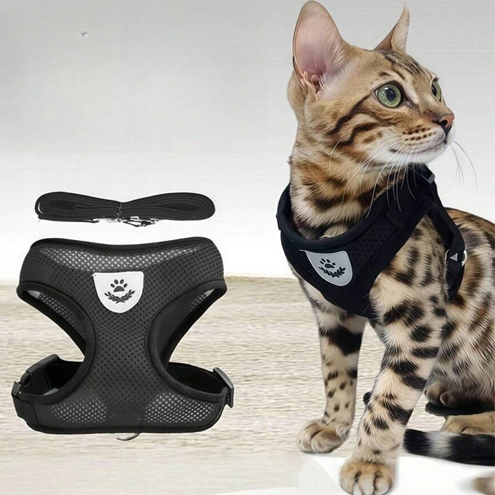 CAT DOG PRESSURE-FREE WALKING HARNESS S BREATHABLE COMFORTABLE WITH LEASH Manufacturer code szelki dla małego psa kota