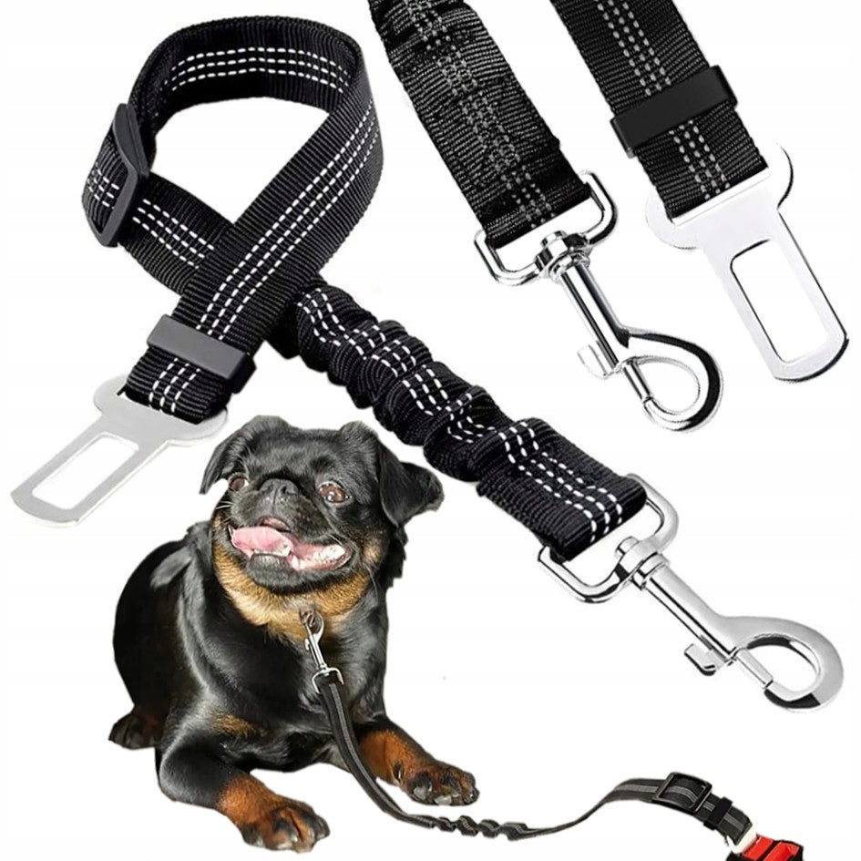 CAT DOG SEAT BELT CAR LEASH STRETCH MIX V2