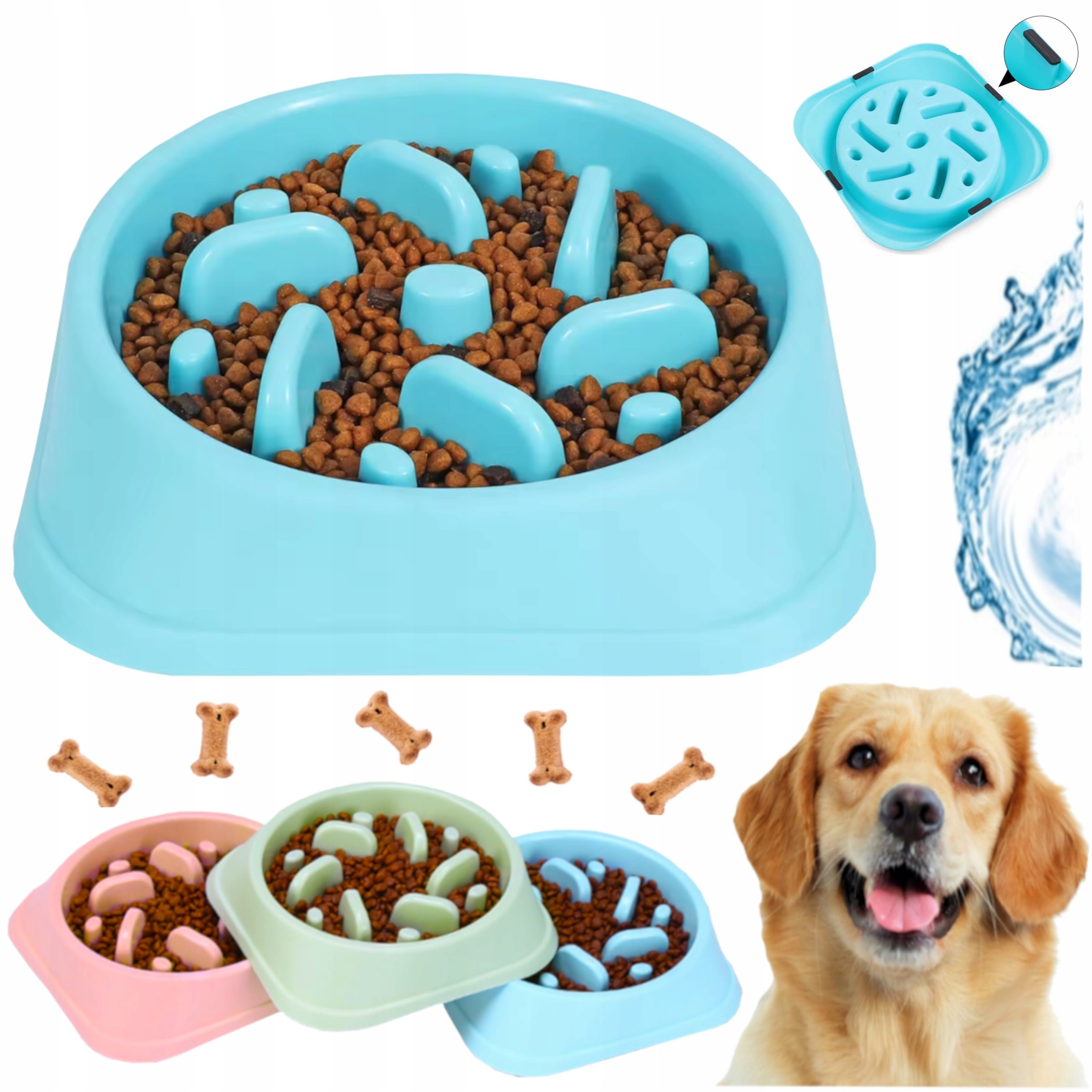 CAT DOG SLOWING BOWL FOOD DRINKING FOOD LARGE 400ML COLORS