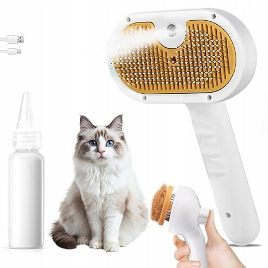 CAT DOG STEAM BRUSH 3IN1 ELECTRIC SELF-CLEANING WHITE