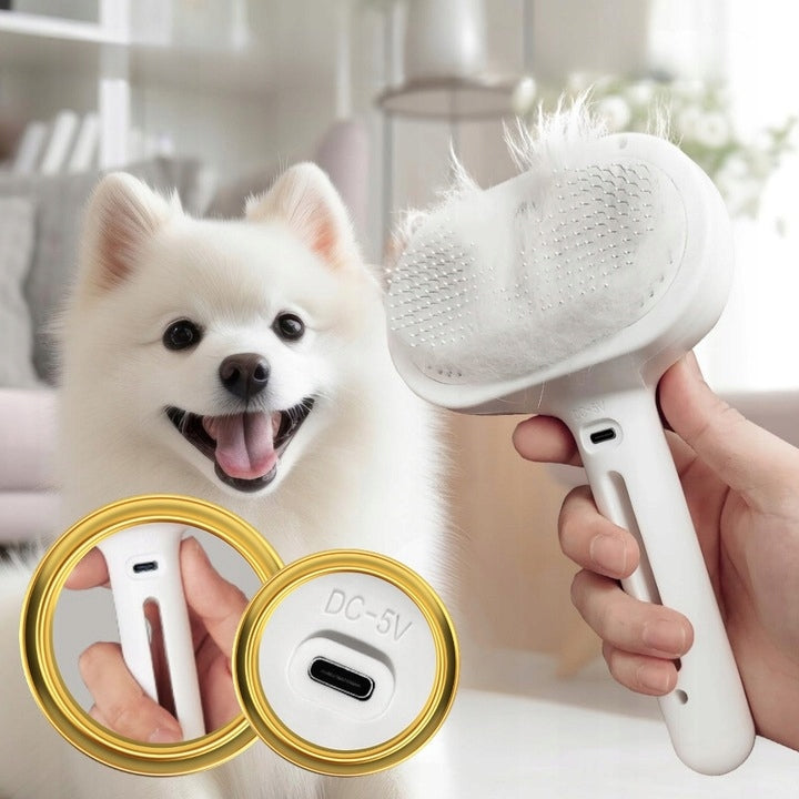 CAT DOG STEAM BRUSH ELECTRIC HAIR MASSAGER USB CARE Manufacturer code SZCZOTKA DO CZESANIA PSAI KOTA PAROWA USB