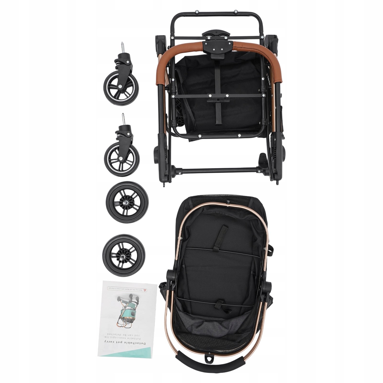 CAT DOG STROLLER FOLDING TRANSPORTER LOAD CAPACITY 30 KG 105 x 85 x 59 CM Maximum animal weight 20 kg