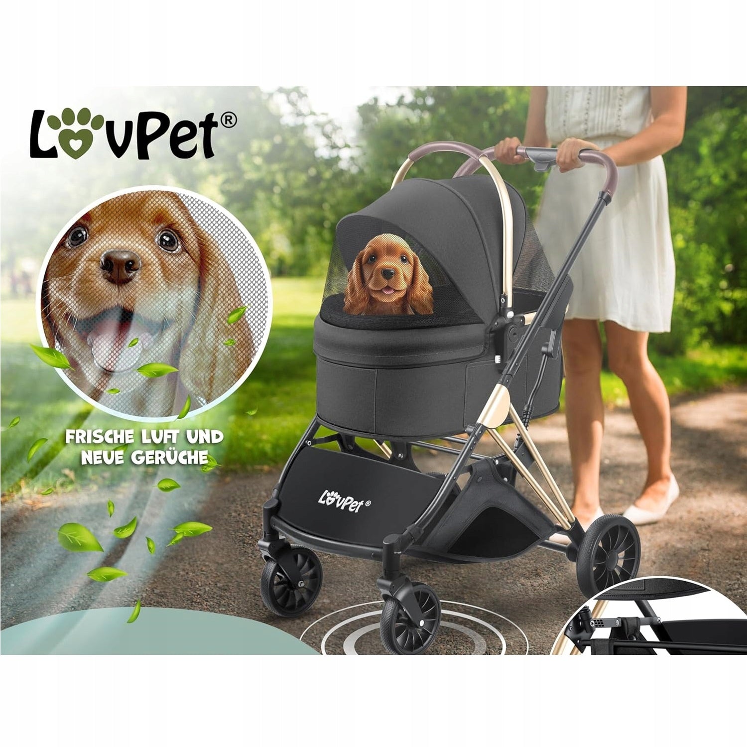 CAT DOG STROLLER LOVPET 3in1 UP TO 20KG FOLDING WITH BAG (1237) Manufacturer code Wózek