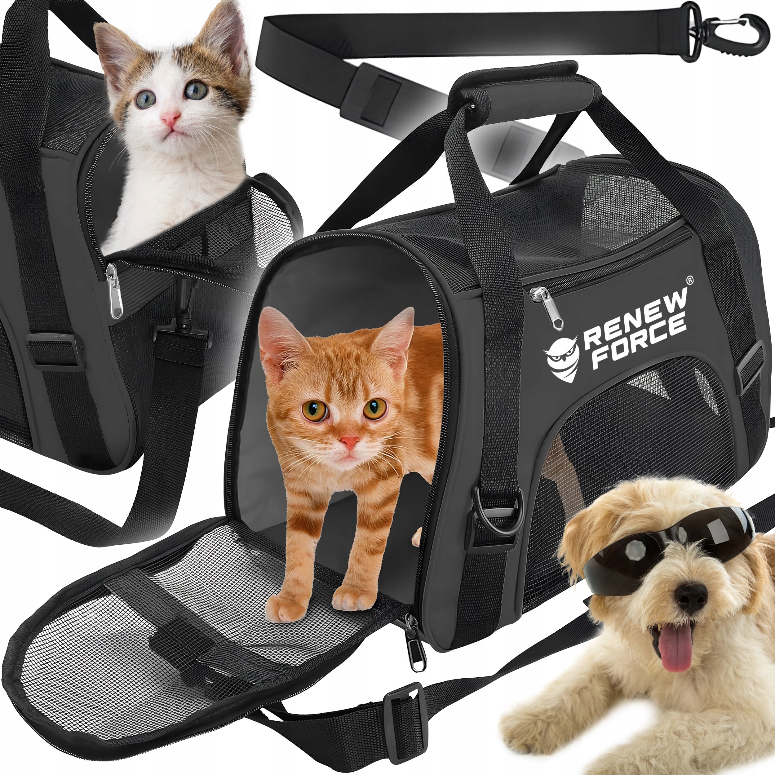 CAT DOG TRANSPORTER SHOULDER BAG FOLD-OUT PLAYPEN BED OPENING
