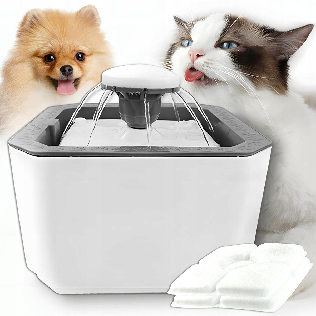 CAT DRINKER DOG WATER FOUNTAIN AUTOMATIC SILENT BOWL 2.5L + FILTERS