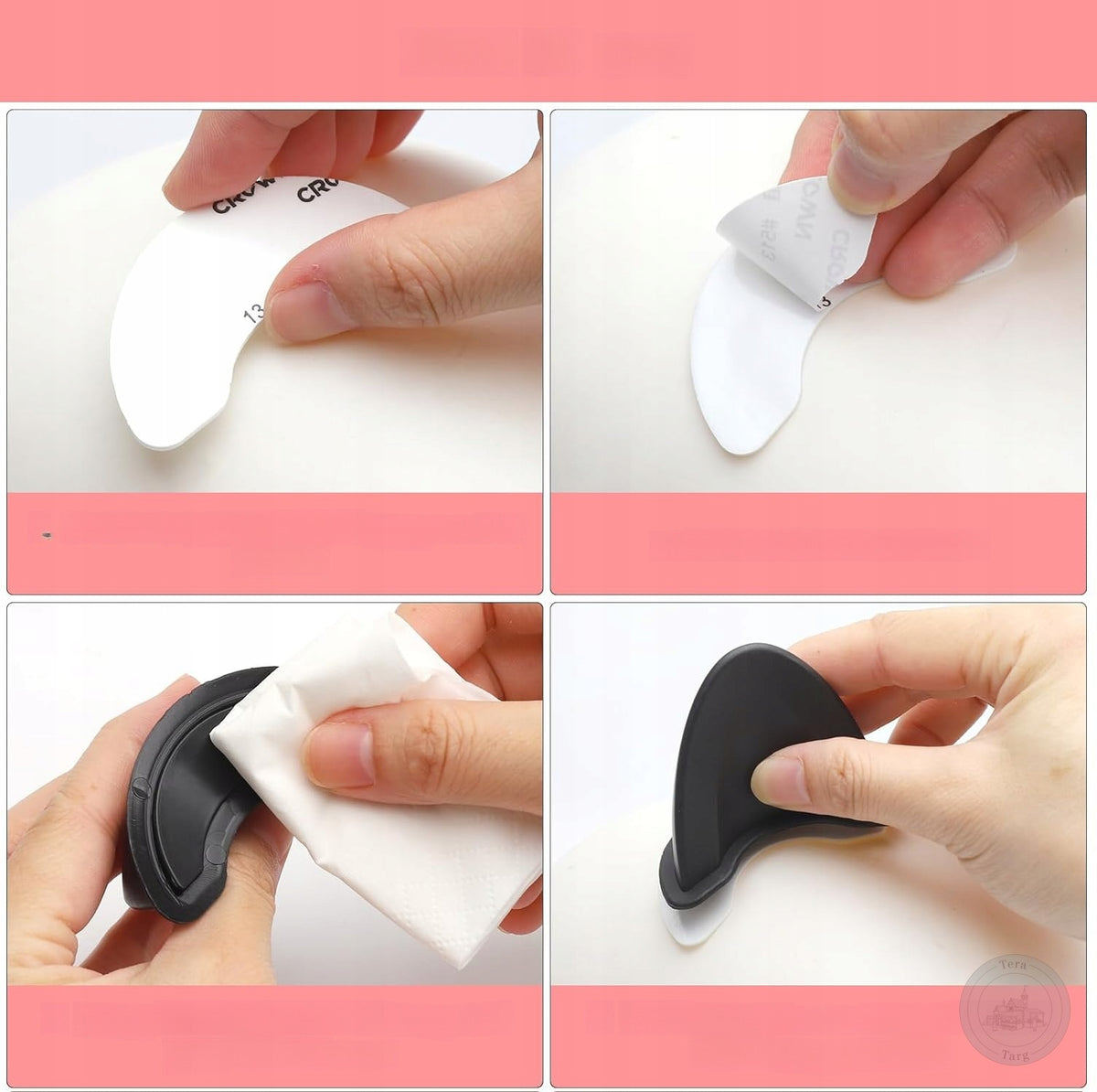CAT EARS FOR HELMET 6 PCS MOTORCYCLE HELMET DECORATION PINK SET Manufacturer's catalog number KOCIE USZY DO KASKU