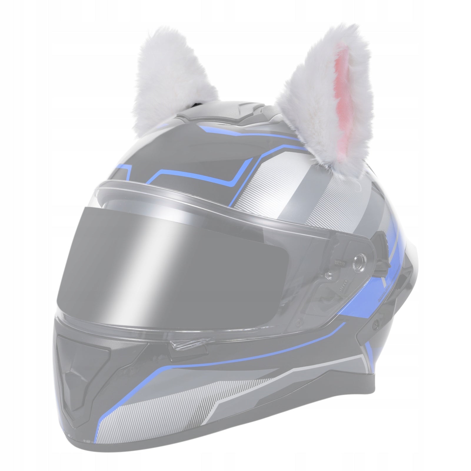 CAT EARS FOR HELMET FUR WHITE 2 PCS Packaging status original