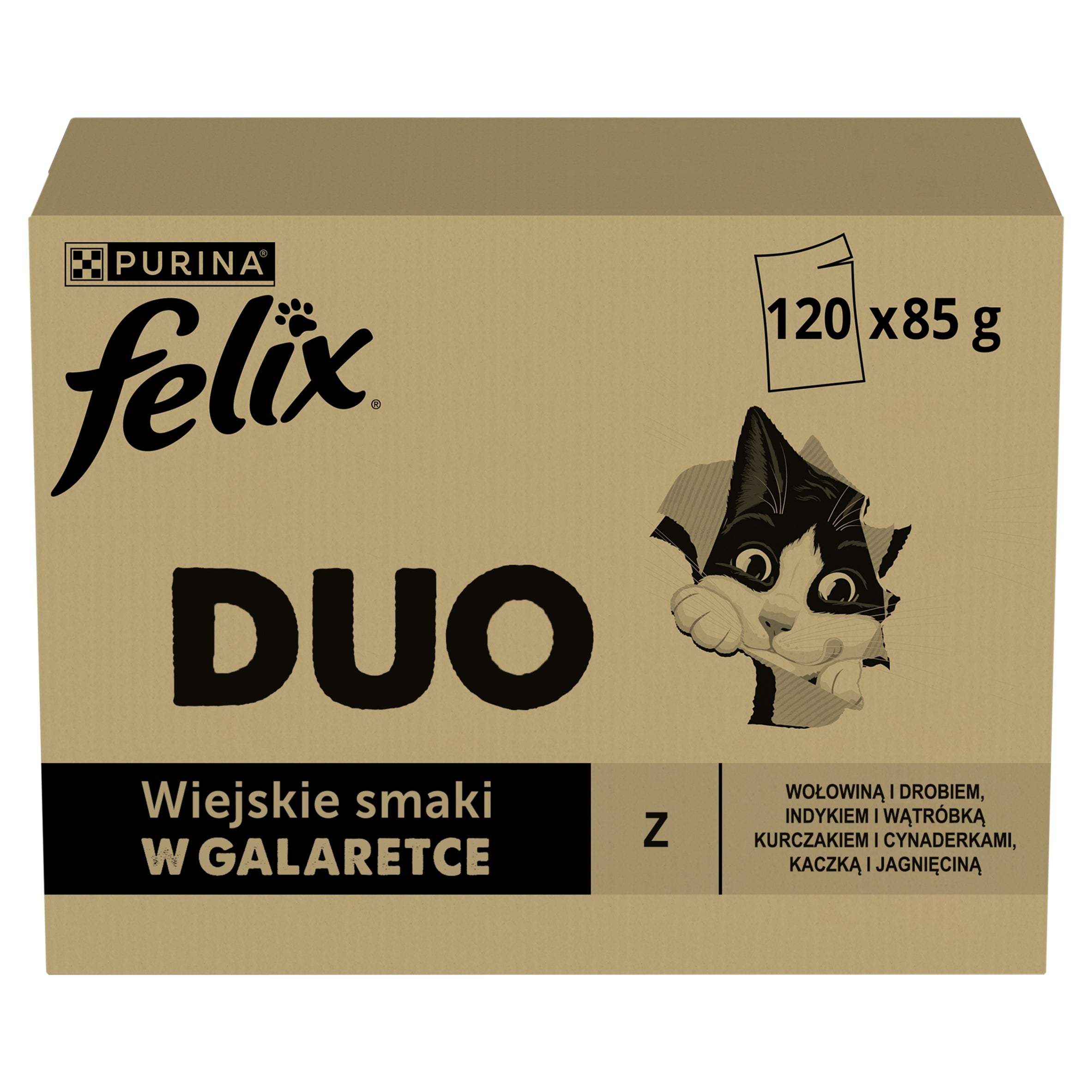 CAT FOOD FELIX FANTASTIC DUO - RURAL FLAVORS IN JELLY, 120X85G
