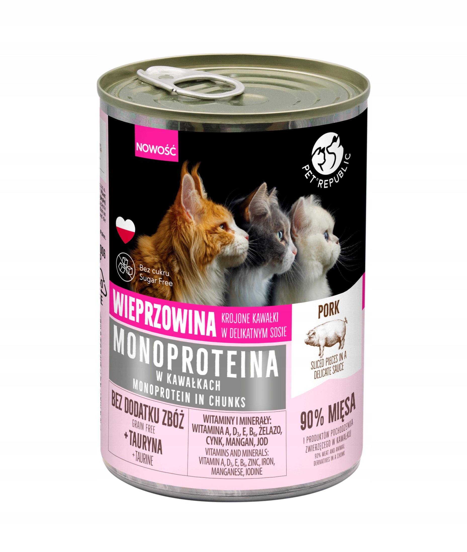 CAT FOOD MONOPROTEIN 400G PORK PET REPUBLIC