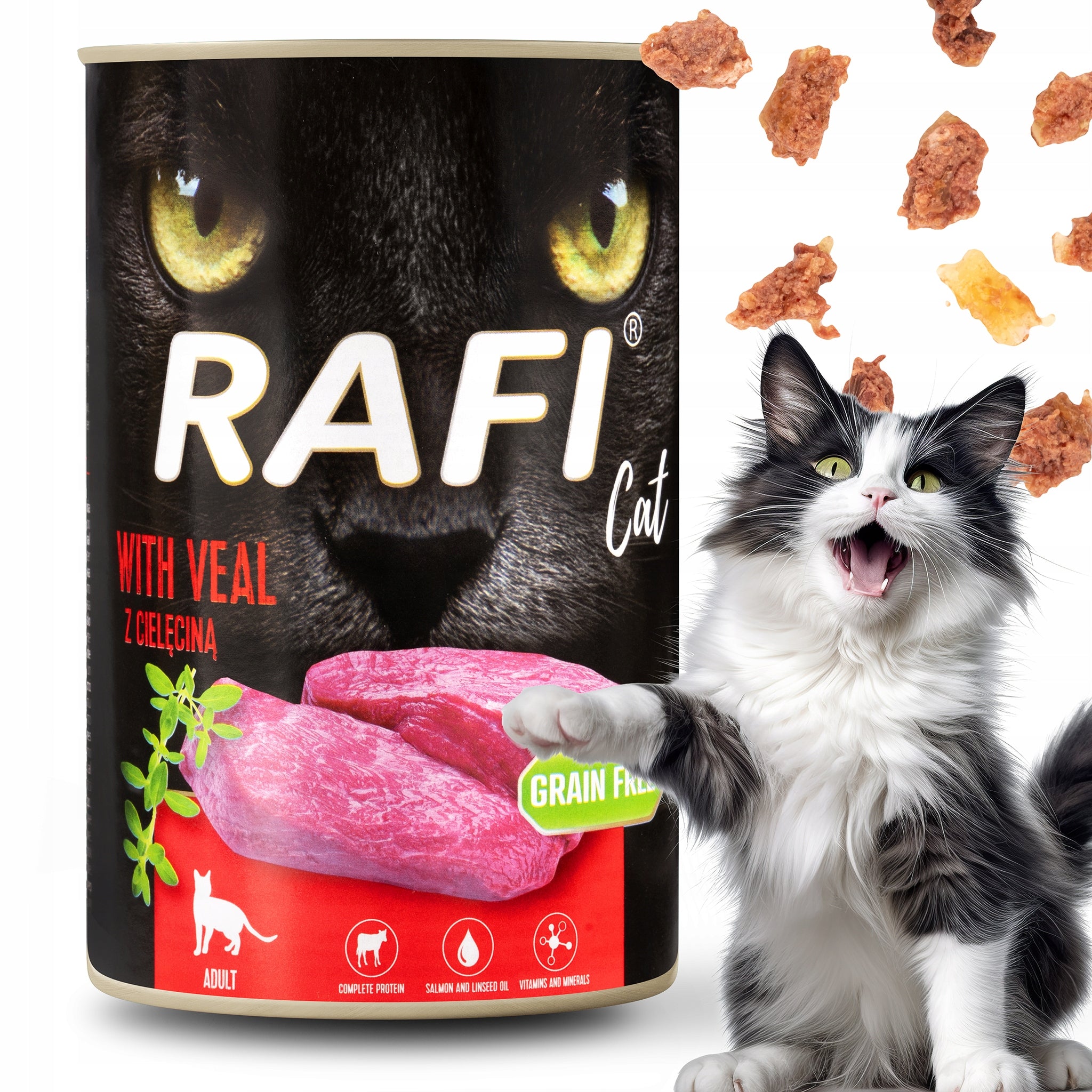 CAT FOOD WET CAN VALLEY NOTECI RAFI CAT FOOD MIX OF FLAVORS 16 x 400g Packaging status original