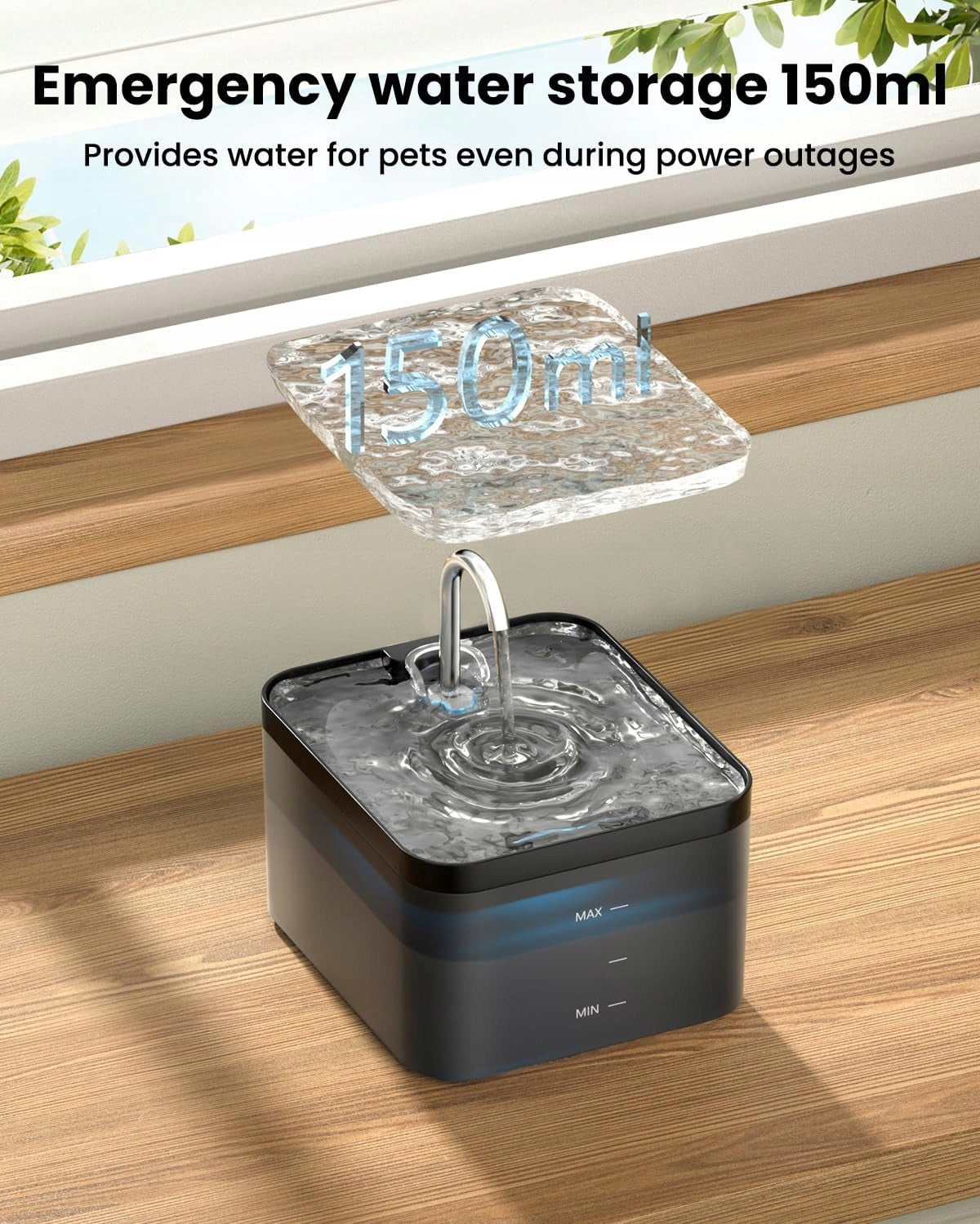 CAT FOUNTAIN 2,2L QUIET WITH LED FILTER TAP EASY TO CLEAN