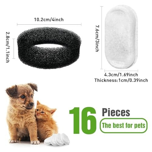 CAT FOUNTAIN FILTERS 32 PCS REPLACEMENT ACTIVATED CARBON STEEL Kind automatic feeder