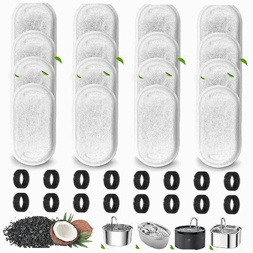 CAT FOUNTAIN FILTERS 32 PCS REPLACEMENT ACTIVATED CARBON STEEL