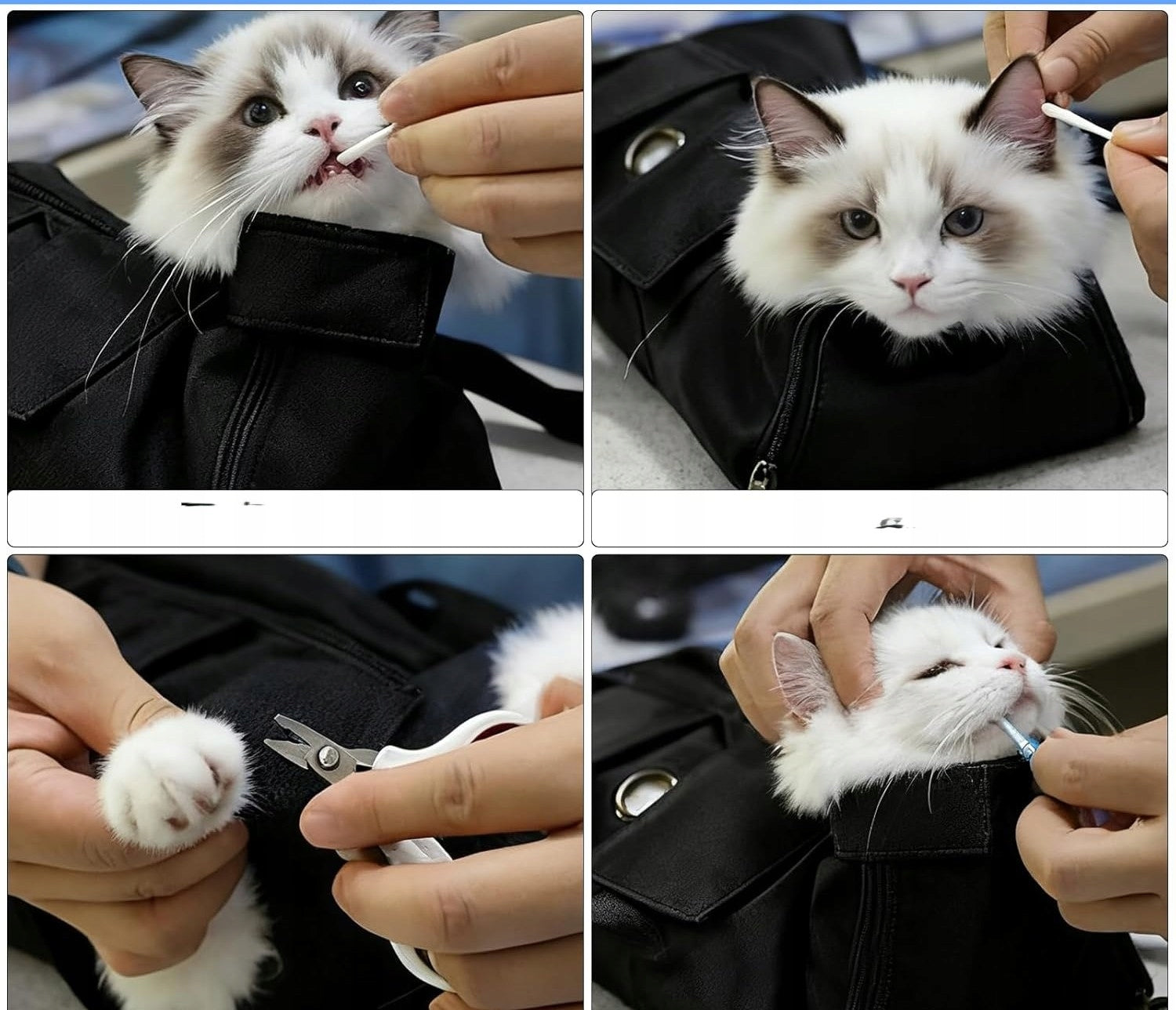 CAT GROOMING BAG FOR CLAW CUTTING CONVENIENT TRAVEL WITH STRAPS Brand no brand