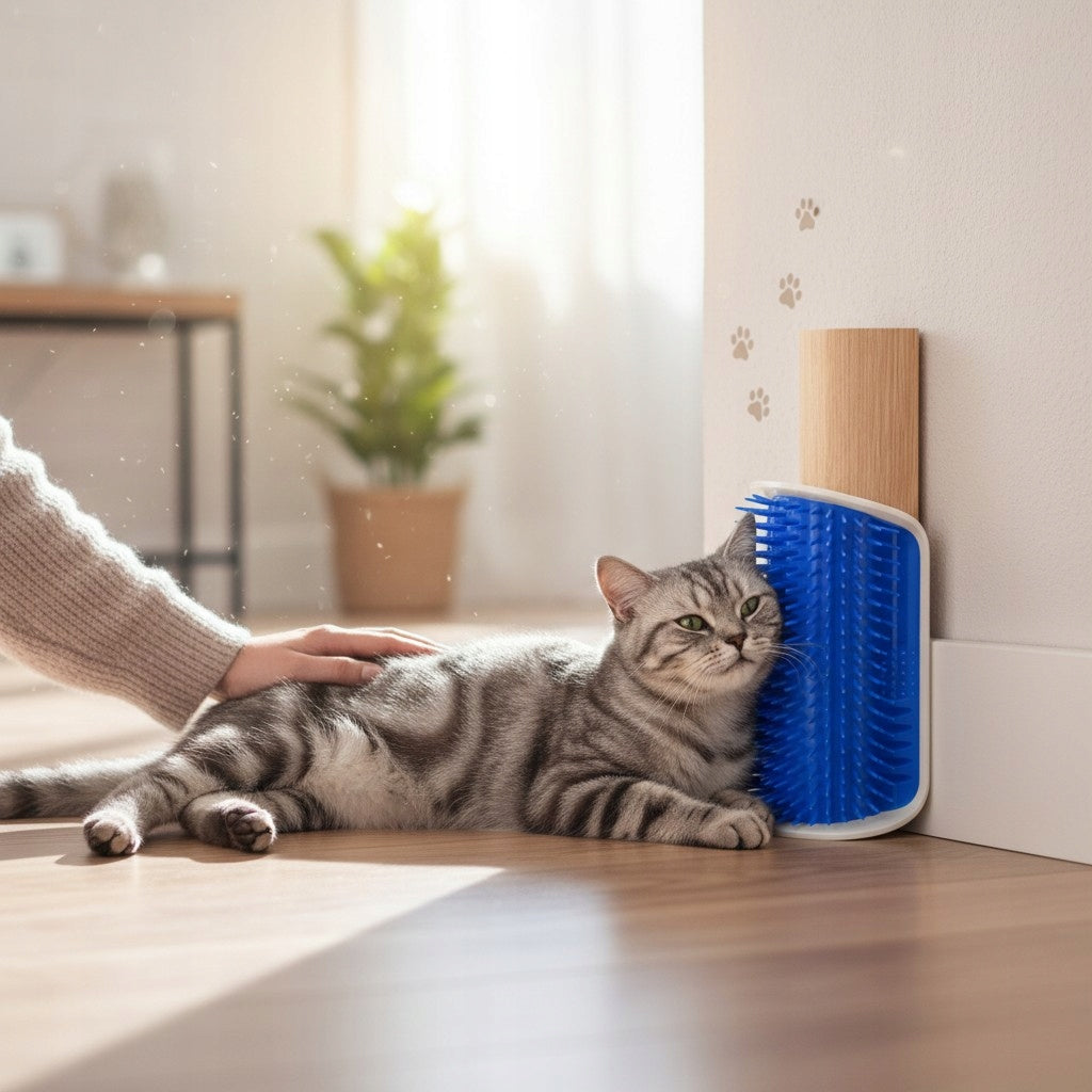 CAT HAIR BRUSH CORNER WALL SCRATCHER WITH CATNIP Manufacturer code Acc147