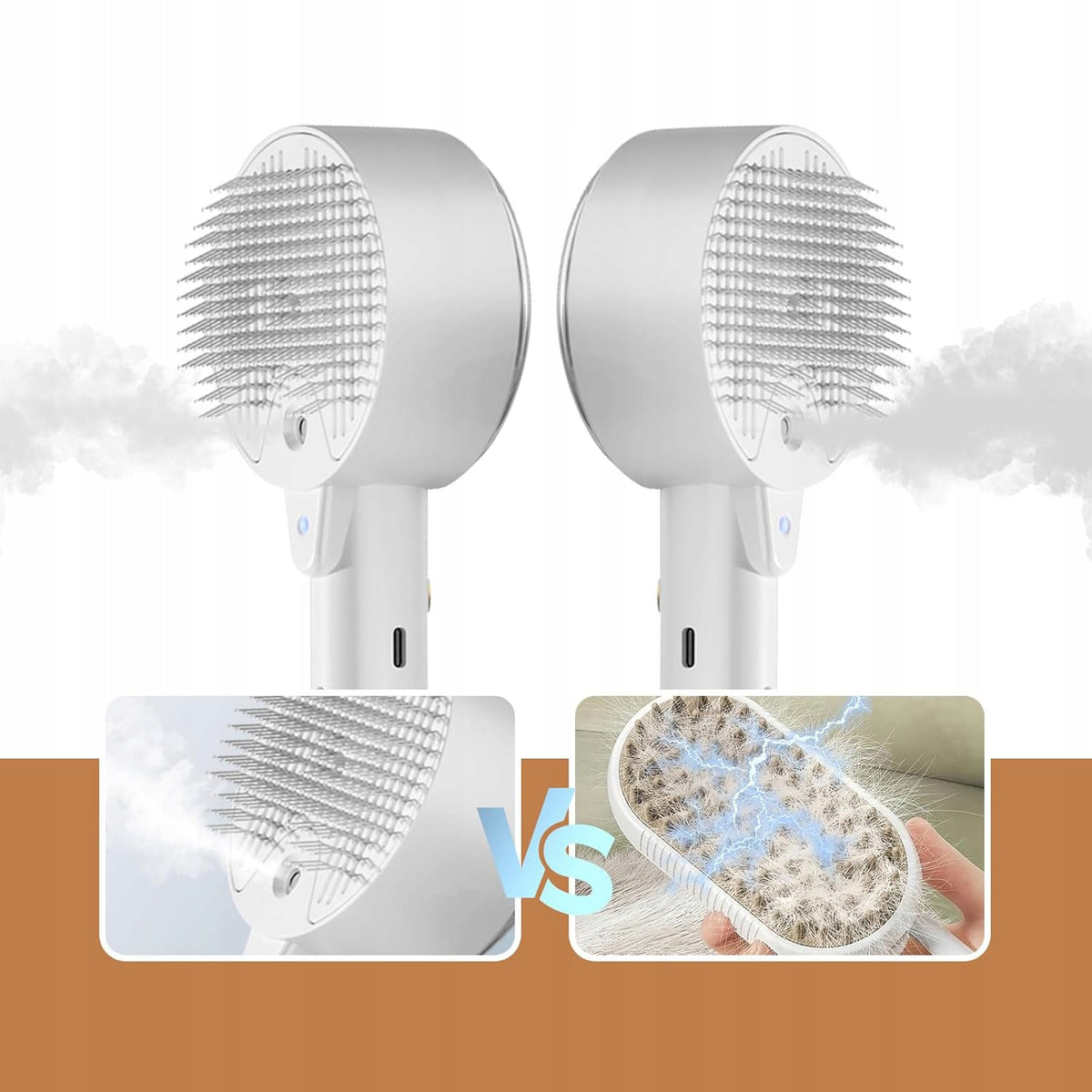 CAT HAIR REMOVAL COMB STEAM BRUSH FOR PET MASSAGE Packaging status original