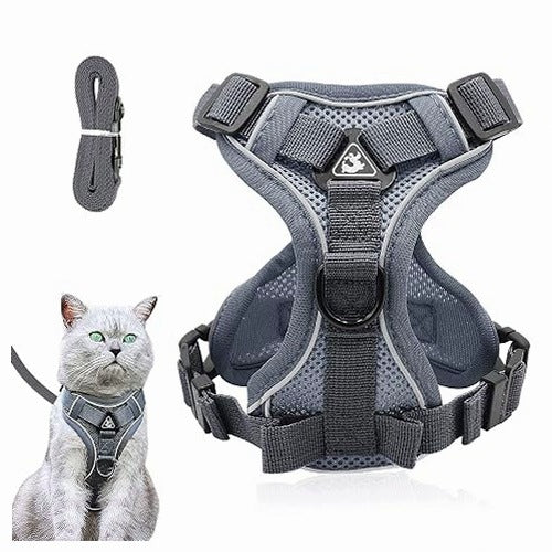CAT HARNESS ADJUSTABLE BREATHABLE WITH LANYARD 1 5 M SIZE FOR HOME
