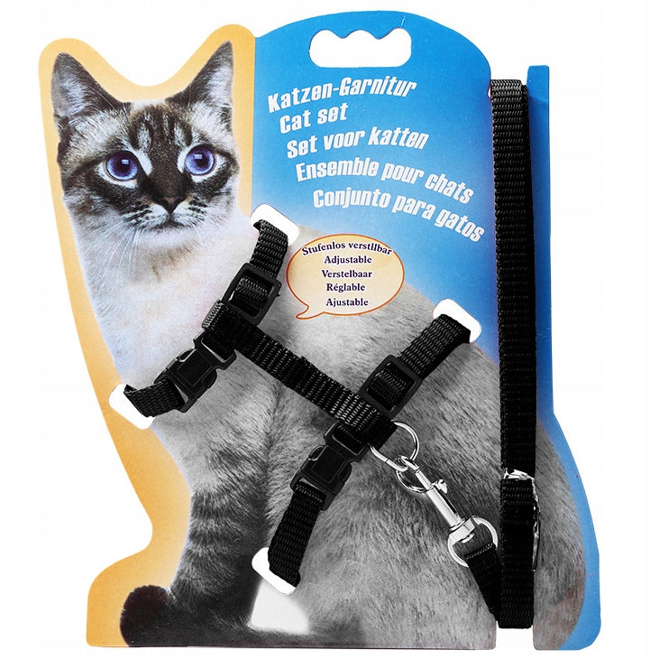 CAT HARNESS DOG FERRETS KITTEN SMALL ADJUSTABLE + LEASH 120cm