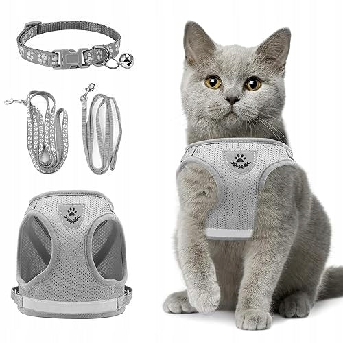 CAT HARNESS VEST WITH LANYARD REFLECTIVE XS SET FOR HOME