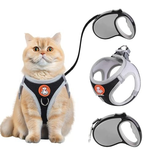 CAT HARNESS WITH AUTOMATIC RETRACTION LEASH NYLON DOG LEASH Brand no brand