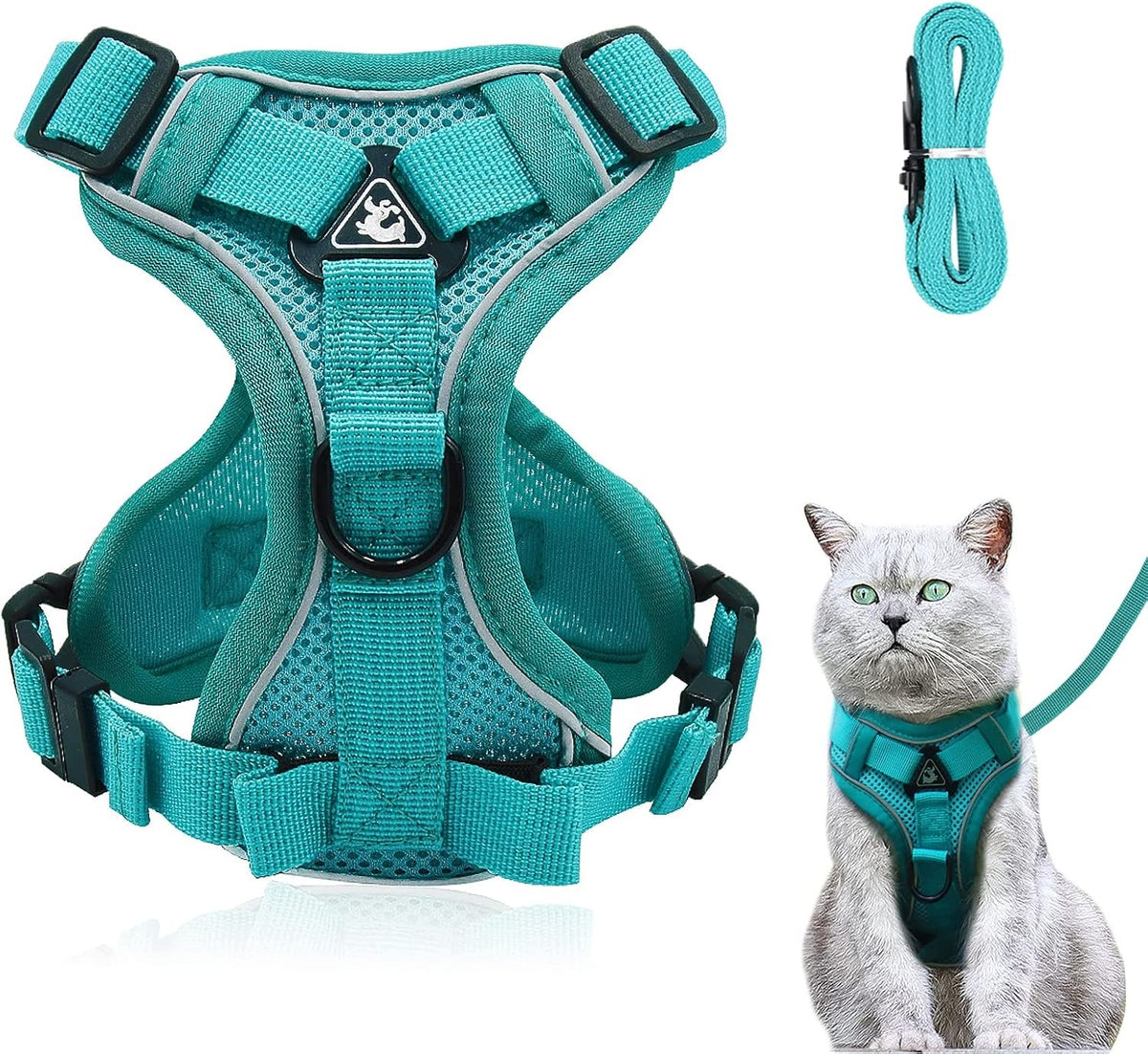 CAT HARNESS WITH LEASH ADJUSTABLE BREATHABLE SIZE M